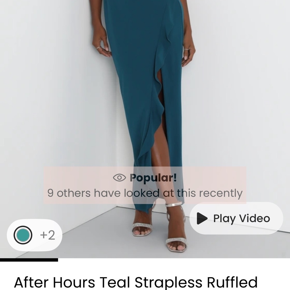 Lulu's Teal Asymmetrical Ruffled Skirt